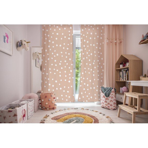Oranžna otroška zavesa 250x110 cm Dots from the Forest - Butter Kings-image-1