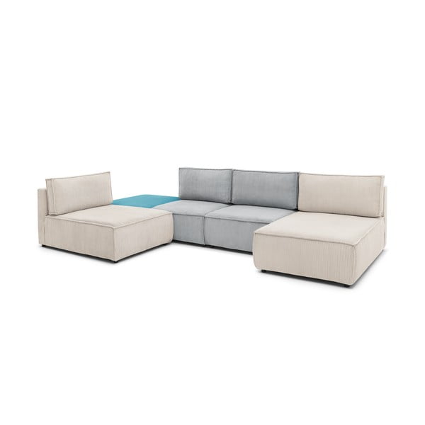 Kotna sedežna garnitura iz rebrastega žameta (s kotom po izbiri) Nihad modular – Bobochic Paris-image-4