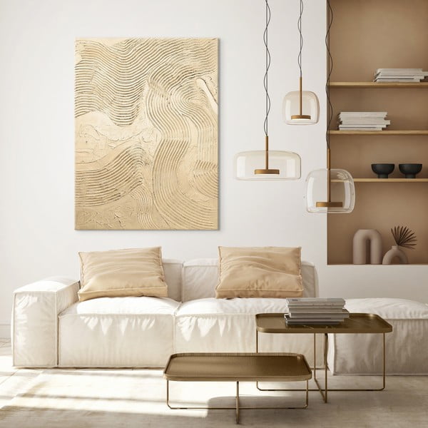 Ročno naslikana slika 88x118 cm Metallic Champagne – Malerifabrikken-image-1