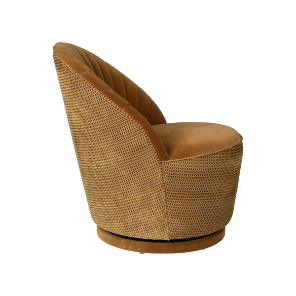 Rjav žametni fotelj Dutchbone Madison-image-3