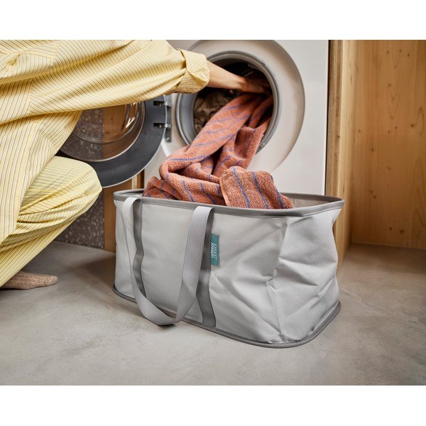 Siv tekstilni zložljiv koš za perilo 35 l Duo – Joseph Joseph-image-1