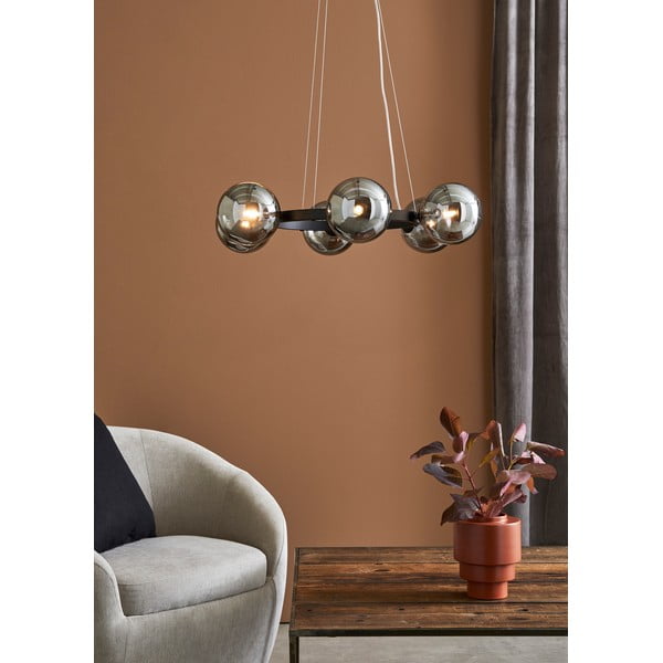 Viseča svetilka s črno strukturo Markslöjd Circle 6L-image-2