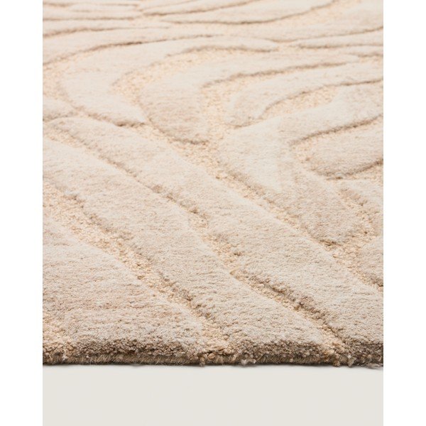 Bež ročno tkana preproga iz mešanice volne 200x300 cm Tribet – Kave Home-image-3