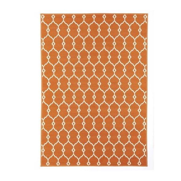 Oranžna zunanja preproga Floorita Trellis, 160 x 230 cm