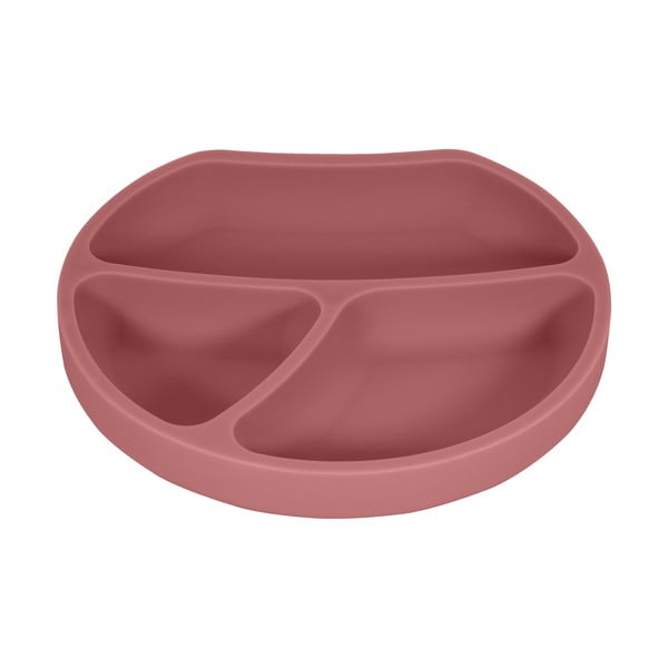 Opečnato oranžen silikonski otroški krožnik 19x20,5 cm Dusky Pink – Kindsgut-image-3