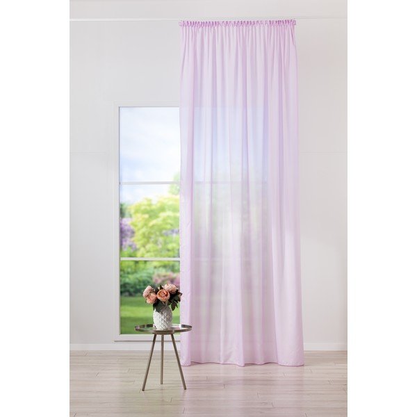 Rožnata prosojna zavesa 300x245 cm Mist – Mendola Fabrics-image-2