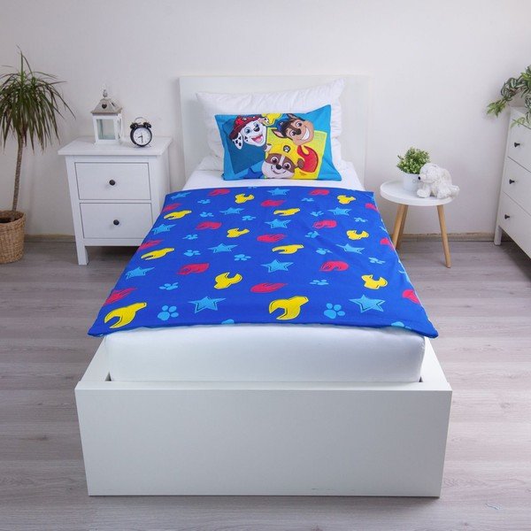 Modra bombažna otroška posteljnina za otroško posteljico 100x135 cm Paw Patrol "Pawsome days ahead" – Jerry Fabrics-image-2