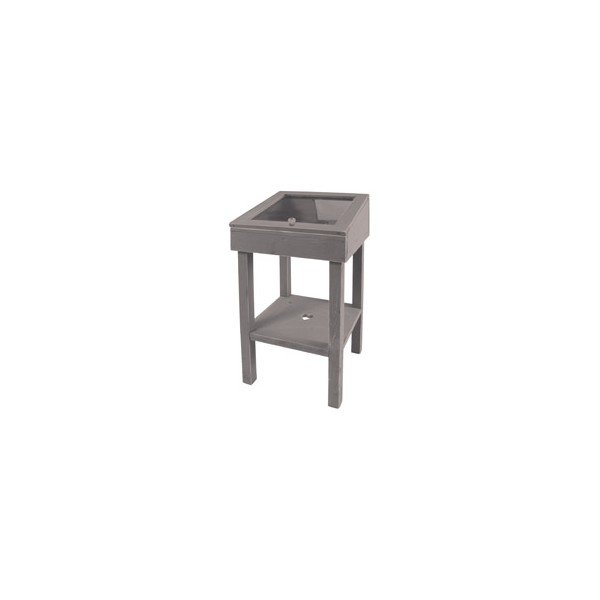 Esschert Design Farma siva miza z vitrino-image-1