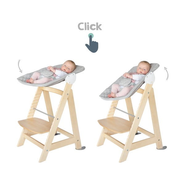 Svetlo siv/naraven otroški stol za hranjenje Style Born Up 2in1 – Roba-image-4