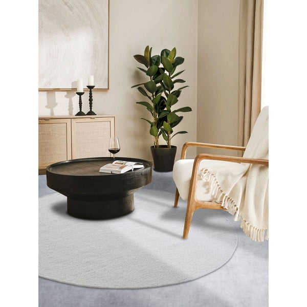 Bela ročno tkana volnena okrogla preproga ø 160 cm Francois – Villeroy&Boch-image-1