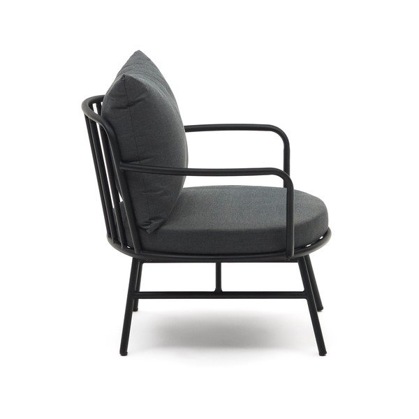 Črni kovinski vrtni stol Bramant - Kave Home-image-1