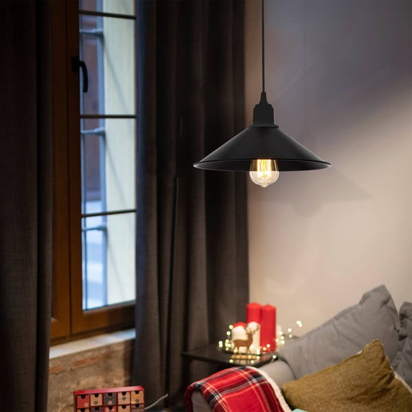 Črna kovinska stropna svetilka ø 30 cm - Squid Lighting-image-1