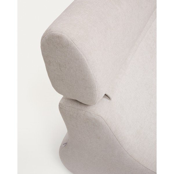 Bel/svetlo rožnat fotelj iz šenilje Club – Kave Home-image-4