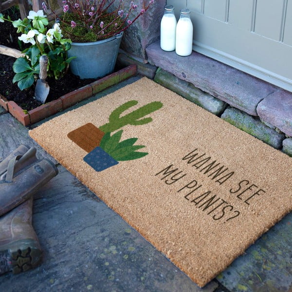 Predpražnik iz kokosovih vlaken 40x60 cm Wanna See My Plants – Artsy Doormats-image-2