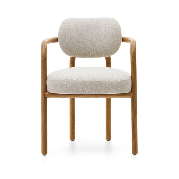 Rjav/kremno bel jedilni stol Melqui – Kave Home-image-2