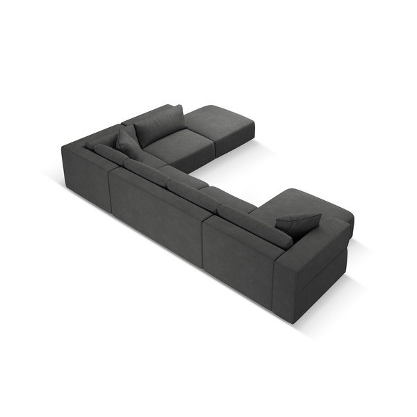 Temno siva kotna sedežna garnitura (desni kot/v obliki črke "U") Esther – Milo Casa-image-3