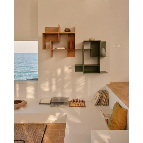 Sistem modularnih polic v hrastovem dekorju v naravni barvi 80x80x25 cm Ina – Kave Home-image-3