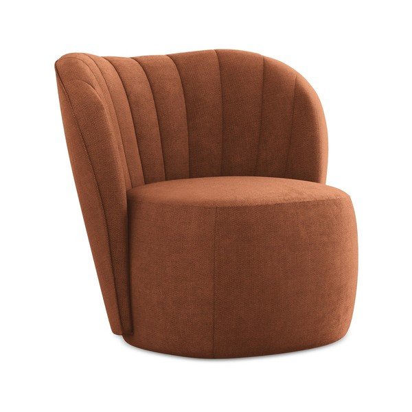 Fotelj iz šenilje v barvi terakote Keloa – Makamii