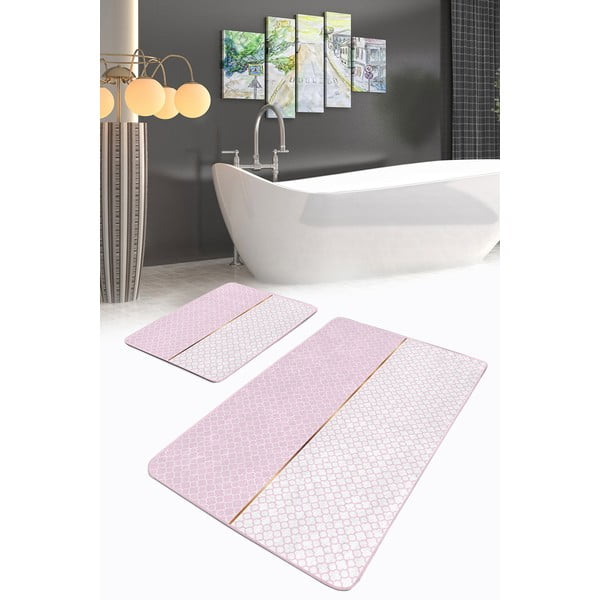 Rožnate kopalniške preproge v kompletu 2 ks 60x100 cm – Mila Home-image-1