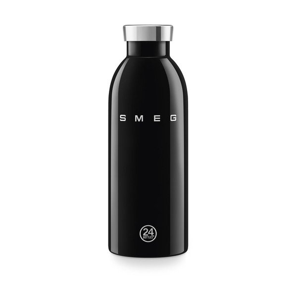Črna termovka iz nerjavečega jekla 500 ml 24BOTTLES – SMEG
