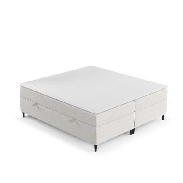 Kremno bela boxspring postelja s prostorom za shranjevanje 200x200 cm Araya – Maison de Rêve