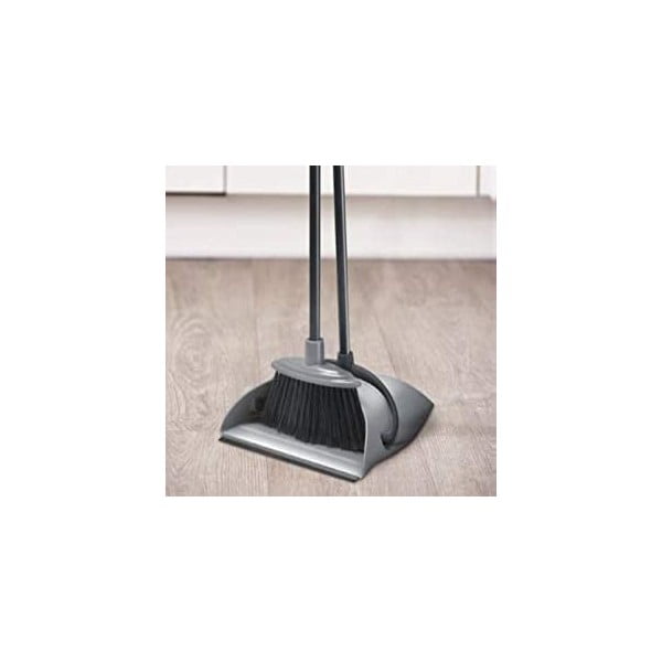 Sivo-črna metlica s smetišnico z dolgimi ročajem Addis Dust-image-1