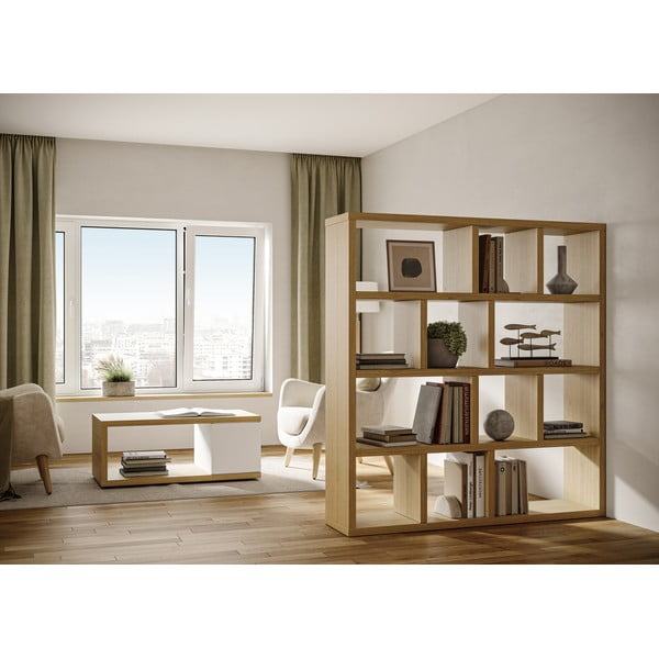 Rjav regal v hrastovem dekorju 150x159 cm Berlin – TemaHome-image-4