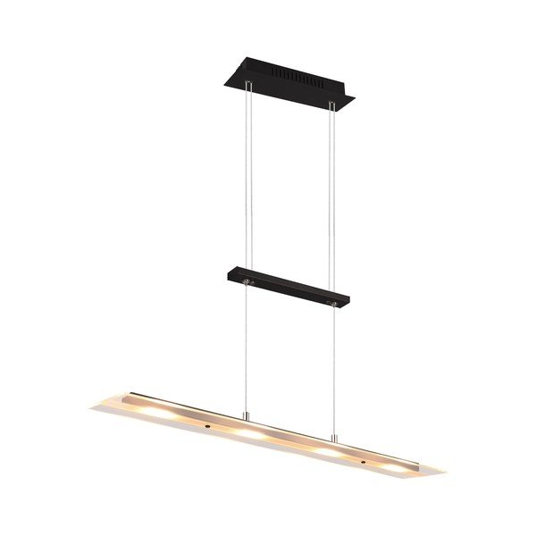 Črna LED viseča svetilka s steklenim senčnikom Milos – Reality-image-3