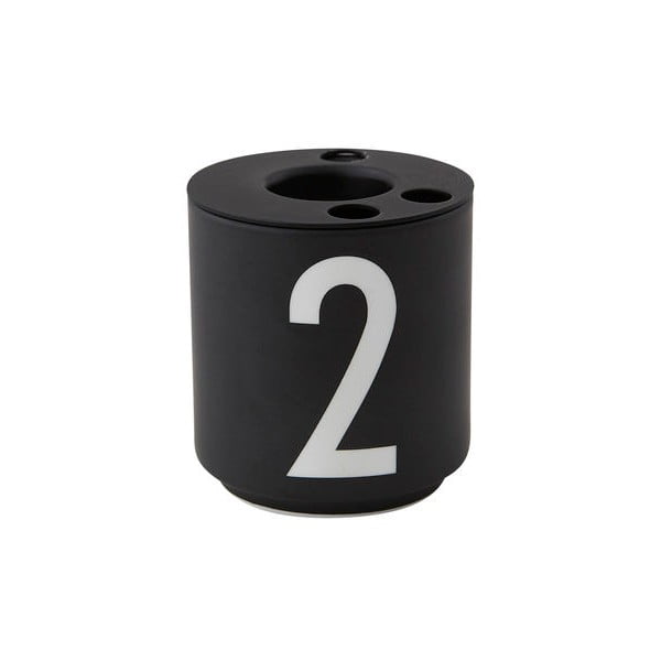 Komplet 4 črnih porcelanastih svečnikov Design Letters Mini-image-2