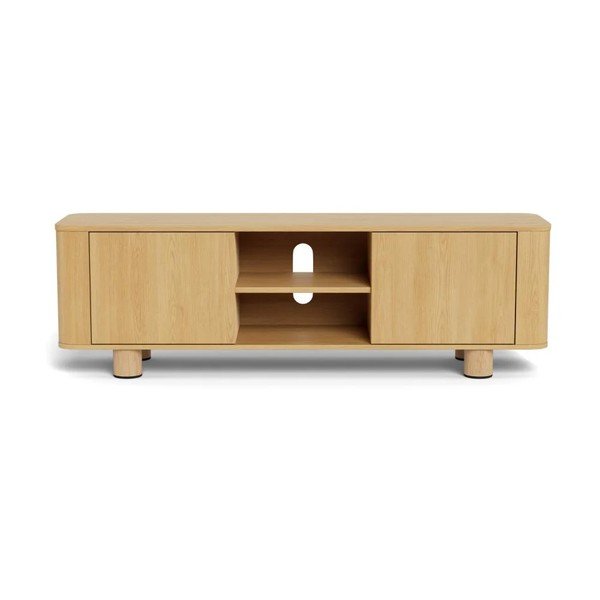 TV omarica v hrastovem dekorju v naravni barvi 160x50x40 cm Atmore – Actona-image-3