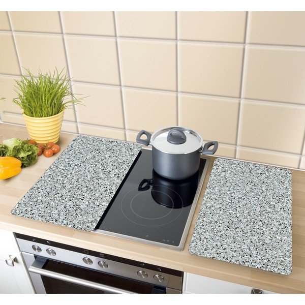Komplet 2 steklenih zaščitnih plošč za štedilnik Wenko Granite, 52 x 30 cm-image-1