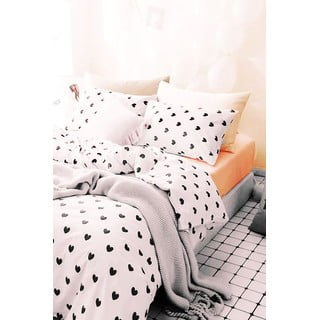 Bela 3-delna enojna podaljšana posteljnina iz renforce bombaža z rjuho 160x220 cm Mini Hearts – Mila Home