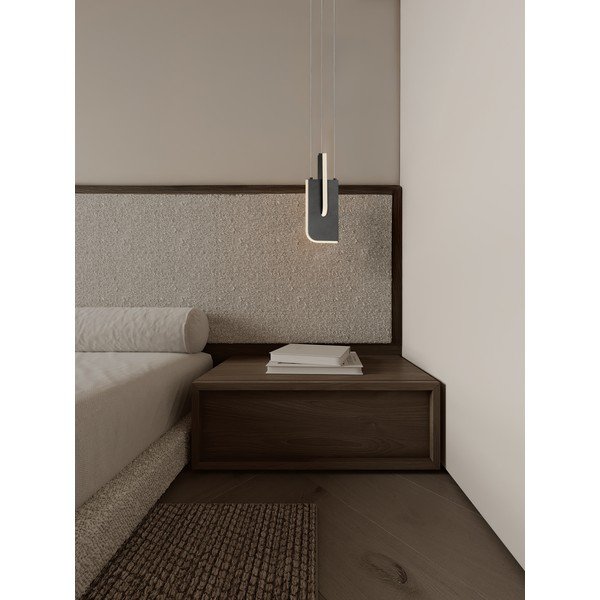 Svetlo siva kovinska LED zatemnitvena viseča svetilka Totem – Nova Luce-image-1