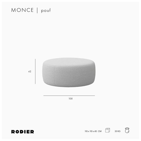 Rožnat tabure iz tkanine bouclé Monce – Rodier-image-4