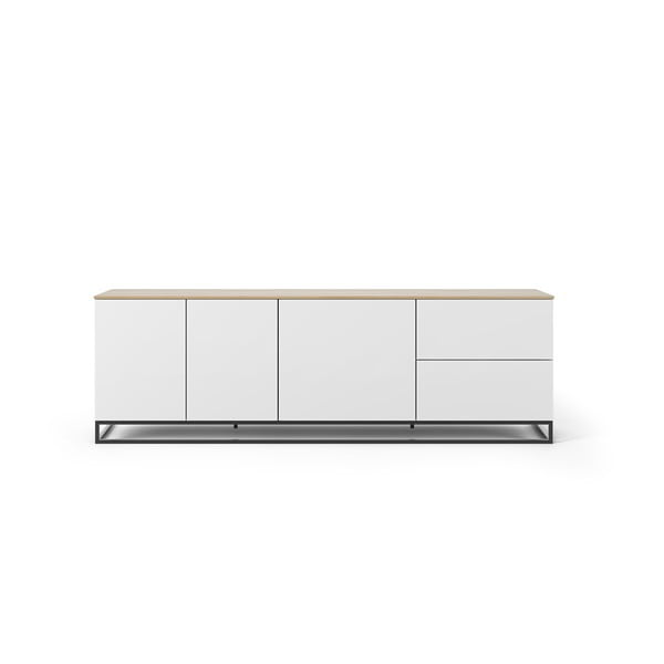 TemaHome Join mat bela TV mizica s hrastovim vrhom, 200 x 65 cm