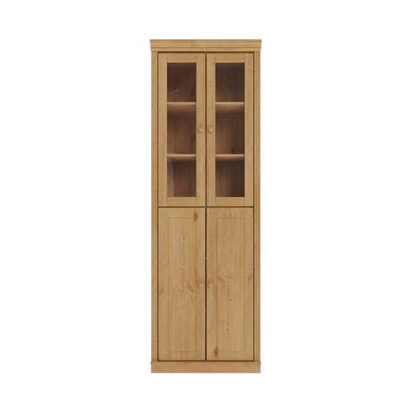Vitrina iz masivnega bora v svetli naravni barvi 74x223x37 cm Anita – Støraa