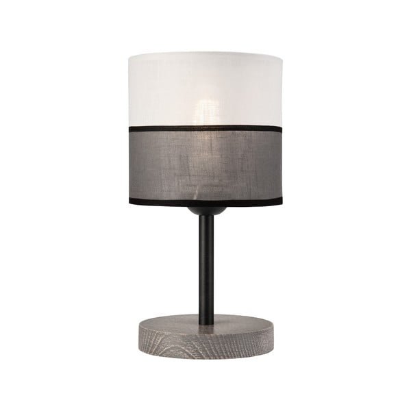 Siva namizna svetilka s tekstilnim senčnikom (višina 30 cm) Andrea – LAMKUR
