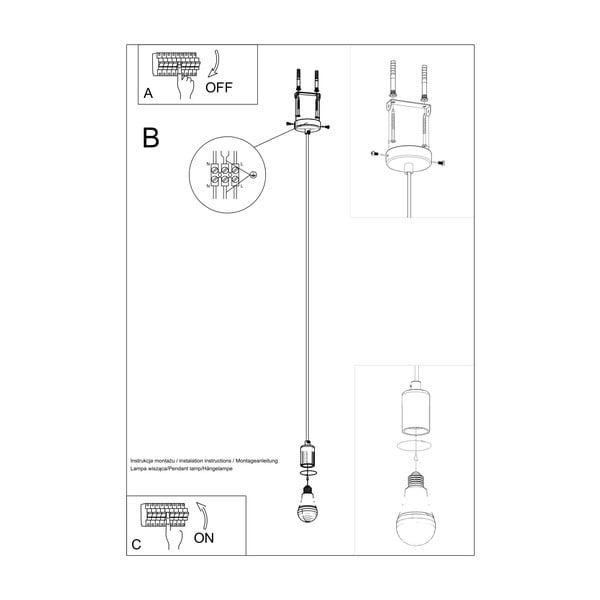 Črna viseča svetilka Sollux Bombilla-image-4