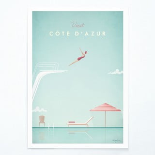 Plakat Travelposter Côte d'Azur, 30 x 40 cm