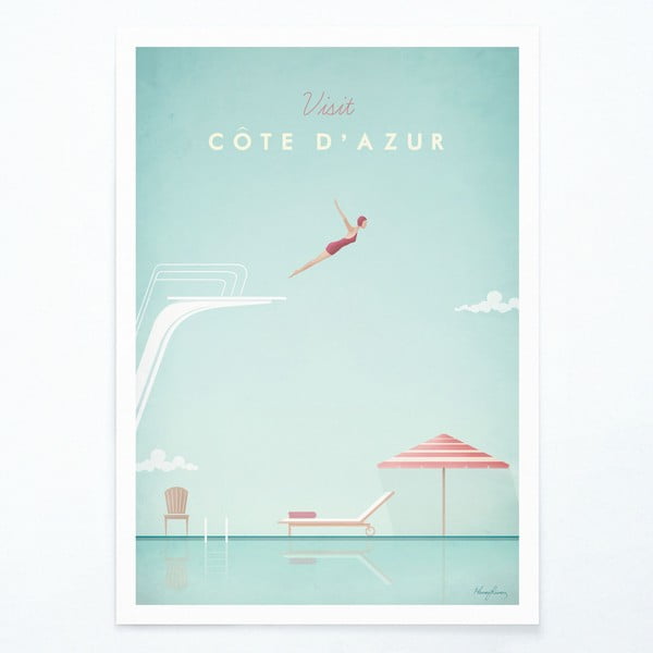 Plakat Travelposter Côte d'Azur, 50 x 70 cm