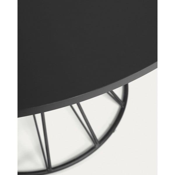 Črna okrogla jedilna miza s črno mizno ploščo ø 120 cm Niut – Kave Home-image-3