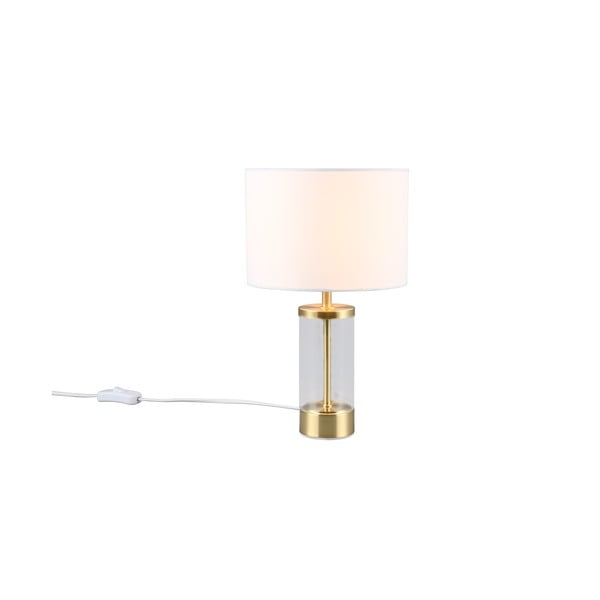 Namizna svetilka v zlati barvi s tekstilnim senčnikom (višina 33,5 cm) Grazia – Reality-image-1