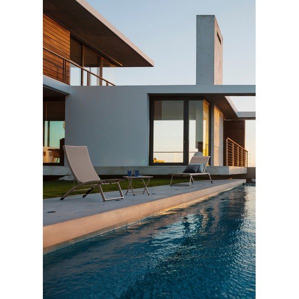 Bež kovinski vrtni ležalnik Taylor – Bizzotto-image-1