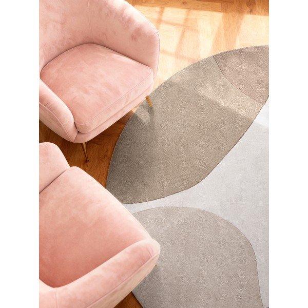 Bež ročno tkana volnena okrogla preproga ø 200 cm Hackney Clarissa – Ted Baker-image-2