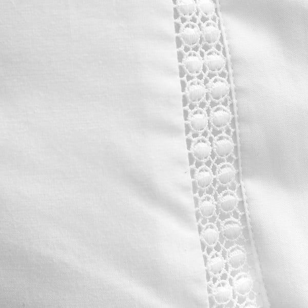 Bela bombažna posteljnina za zakonsko posteljo 200x200 cm Oxford Lace Trim – Bianca-image-4