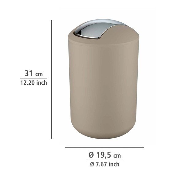 Sivorjav plastičen koš za smeti 6,5 l Brasil – Wenko-image-4