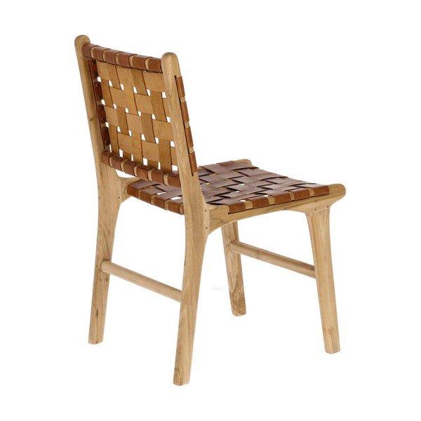 Usnjeni jedilni stoli v konjak rjavi in naravni barvi v kompletu 2 ks Calixta – Kave Home-image-2