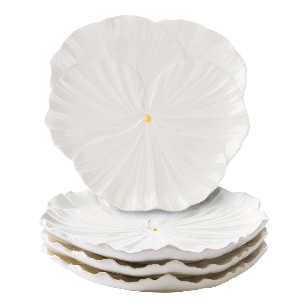Beli porcelanasti krožniki v kompletu 4 ks Elva