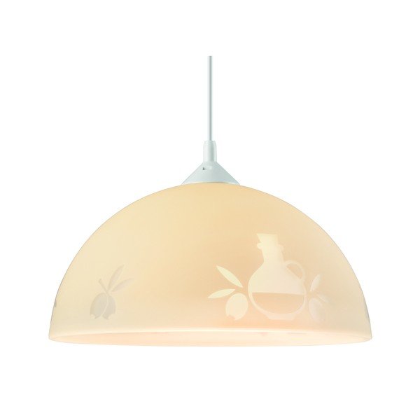 Bela/bež viseča svetilka ø 30 cm – LAMKUR-image-1