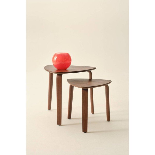 Stranske mizice v kompletu 2 ks v orehovem dekorju 55x56 cm Tulua – Jotex-image-1